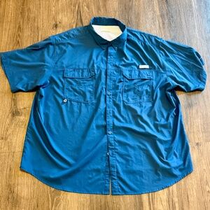 Columbia Men's Big & Tall PFG Bahama II Short Sleeve Shirt - Blue - Size 4XL